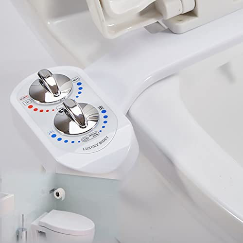 RADAAB ABS Bidet-Aufsatz für Toilette,Nicht Elektrisch selbstreinigende Bidet Toilettenaufsatz, Bidet Einsatz für WC, Einstellbarer Druckschalter für Kalteswasser Warmwasser,Po-Dusche