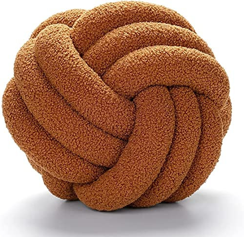 Evimstil Plüsch-Kisse Knotenkissen Knot Kissen Kopf-Kissen Inkl Füllung Nordische Kleines Deko-Kissen Bett Zimmer Dekor Spielzeug Geknotetes Kissen für Sofa Bett Dekorativ,Caramel,28cm