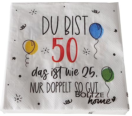 20 Servietten zum Geburtstag, 17x17cm, 3lagig; Papier (50)