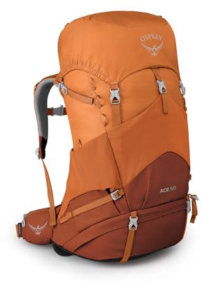 Osprey Ace 50 – Trekkingrucksack für Kinder im Alter von 8-14 Jahren - Orange Sunset O/S