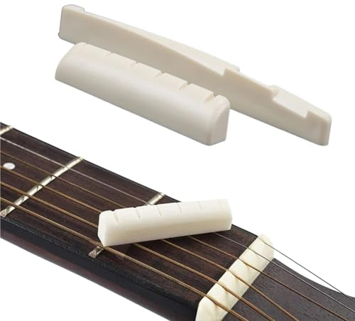 Knochen Stegeinlage,Knochen Stegeinlage für Akustische Gitarre,Knochengitarre Aus,Brücke Sattel und Nut Ersatz für 6 String Klassik Gitarre Teile Sattel Nuss Mutter Ersatz zum Akustikgitarre Ersatz