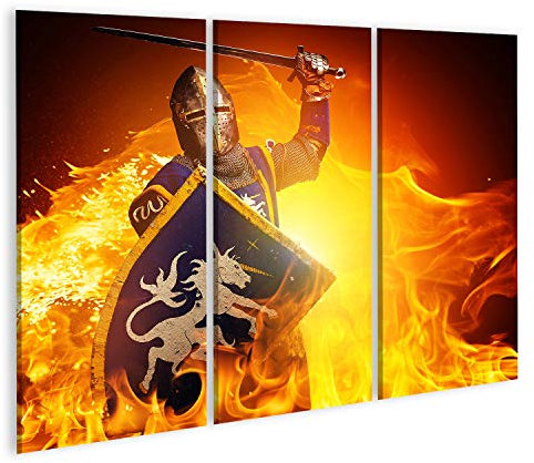 islandburner Prime Bild auf Leinwand Ritter Schwert Flamme Bilder Wandbilder Poster