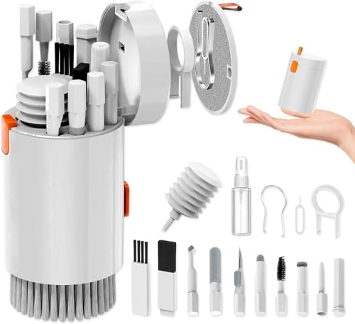 UCRAVO Multifunktions-Reiniger-Werkzeuge, 20-in-1-Elektronik-Reiniger-Kit, Multifunktionsreiniger-Werkzeug mit Aufbewahrungsbox, Tastatur-Bildschirmreiniger, multifunktionale Elektronik-Reinigungssets
