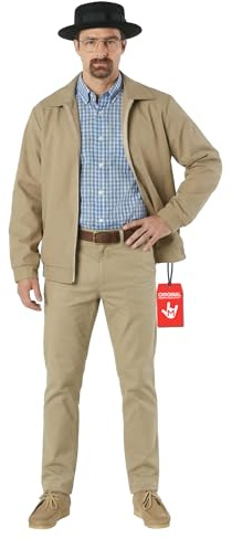 Morph Disfraz Profesor de Quimica Hombre, Disfraz Halloween Hombre | Chaqueta con Camisa de Cuadros, Sombrero & Barba Postiza, Perfecto para Halloween, Ideal para Disfrazarse