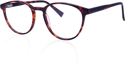 Cvantus Premium Blaulichtfilter Brille Herren & Damen | Blaulicht- und UV-Blocker, Antireflex, Antistatisch | Tortoiseshell Blaulichtfilter Brille Rund| Verschreibungsqualität - Gemacht von Optikern