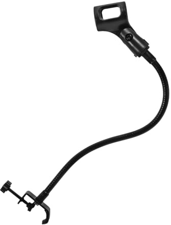 VICASKY Schwanenhals Mikrofonständer mit Mikrofonhalterungsklemme Verstellbarer Richtungsschlauch aus Eisen und Abs Schwarz Einfache Bedienung Geeignet für Schreibtisch und Broadcasting