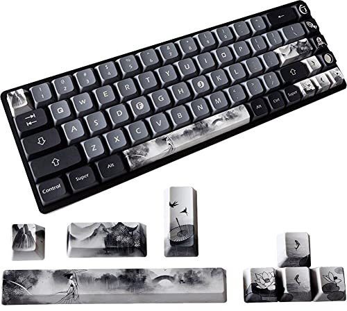 Zghhc Copritasti 8 Pz/Set Pbt Sublimazione di Calore .25 Barra Spaziatrice Esc Entre Tasti di Direzione Profilo Keycap per Fai Te Tastiera Meccanica Chiave cap