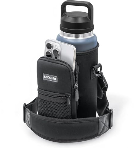 ENCASED Sac isotherme pour gourde YETI Rambler 760 ml – Housse de transport avec grande poche, dragonne et bandoulière rembourrée – Pochette de voyage pour téléphone et accessoires