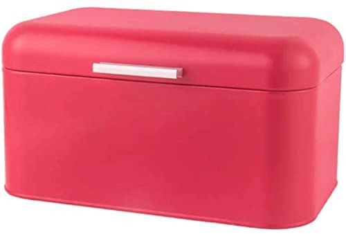 LXYDPZ Boîte à Pain en métal de Stockage des Aliments, boîte à Pain de Grande capacité avec Couvercle, Support à Pain pour comptoir de Cuisine, décor de récipient de Stockage de Pain en Fer (Rouge)