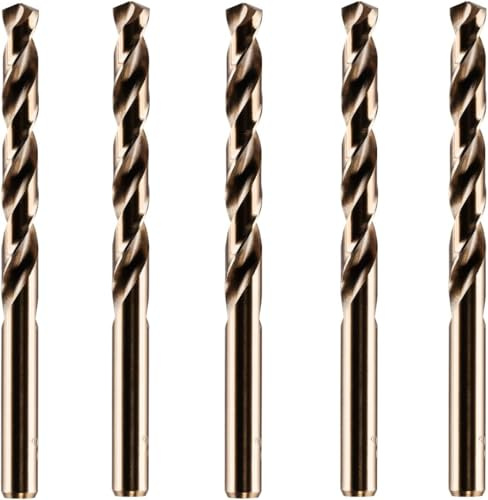 Rennie Tools - Box of 5 x 12mm HSS Gold Cobalt Jobber Drill Bit Set | For Stainless Steel, Hard Metals, Cast Iron, Aluminium Etc. Precision Ground M35 Cobalt Twist Drill Bits Supplied In A Box