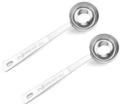 2 Pcs Tablespoon Measuring Spoon, 30ML Stainless Steel Coffee Spoons,Coffee Scoop,Long Handled Tablespoon,Suitable for Grinding Coffee,Powder