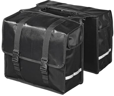 ProPlus Alforja para bicicleta portaequipajes, 39 x 32,5 x 15 cm, 1,69 kg, resistente al agua, cierre rápido, 40 L, bandas reflectantes, también para bicicletas eléctricas