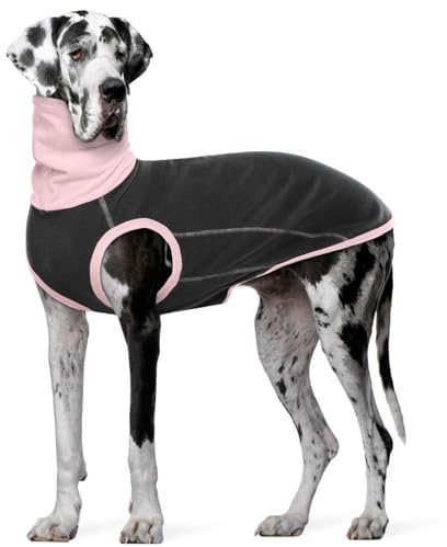 MHaustlie Hundepullover Großer Hund Rollkragenpullover Windhund Hundepullover Rot Warm Strickpullover Hund Groß Fleece Hunde Pullover Winter Warme Sweatshirt Hunde Wintermantel (Dunkelgrau, 3XL)
