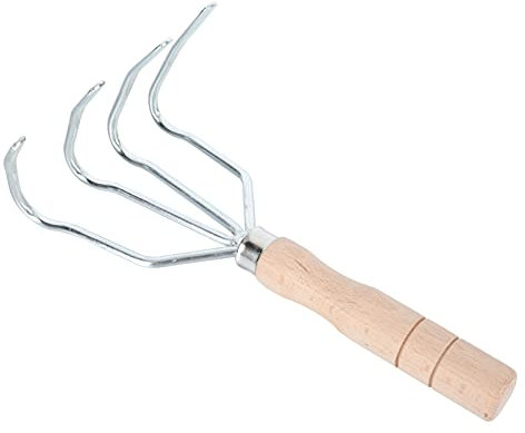 Yardwe Gartenrechen Mit Holzgriff Bodenlockerungsrechen Grabrechen Für Kultivierungsbedarf Robustes Design Effizientes Lockern Und Verteilen Von Erde