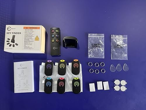 Esky Ultra Slim Schlüsselfinder, Key Finder mit 80dB Piepton – 6-Fach Empfänger zum Finden von Schlüsseln, Fernbedienung, Geldbörse, Haustieren & Handy Inklusive Batterien