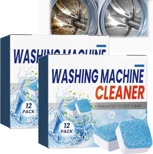 2Box Washing Machine Cleaner Powder 2025 New, Front/Top Load Deep Clean, Residue Clean, Descaler for Freshness & Washer Efficiency, Keep Your Washing Machine Tidy
