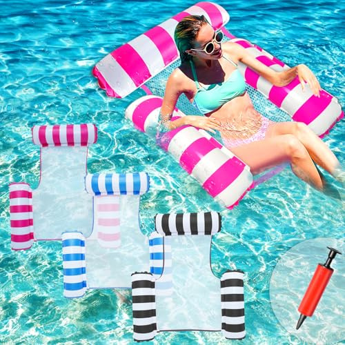 Wasserhängematte, CZMAO Pool Spielzeug 4 In 1 Aufblasbare Wasserspielzeug Pool Zubehör, Luftmatratze Pool Aufblasbar Wasser Hängematte für Sessel Matratzen Sitz schwimmmatratze