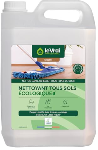 LE VRAI PROFESSIONNEL - Nettoyant tous sols écologique - Multi-surfaces - Parfum Pin des Landes - Fabrication Française - Bidon 5L