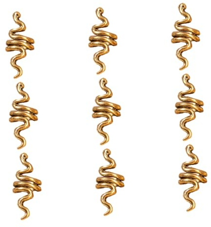 Happyyami 9 Stück Dreadlocks Ringe aus Metall Schlangenförmig für Haar und Bartzöpfe Selbstgemacht Haarflecht Accessoires Wiederverwendbar ohne Werkzeug für Partys und Hochzeiten