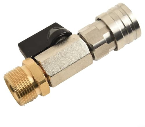 Gdfnmogo Robinet à boisseau sphérique haute pression, kit de raccord rapide 1/4 M22 pour tuyaux, pulvérisateurs, buses, pompes, 4500 PSI Max