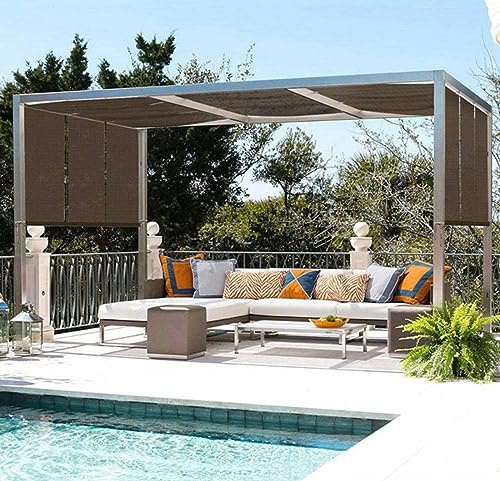 Toile d'ombrage résistante aux UV à 90 % pour pergola, jardin, balcon, garage et volaille - 5 x 7 m - Protection solaire pour espaces extérieurs - Marron