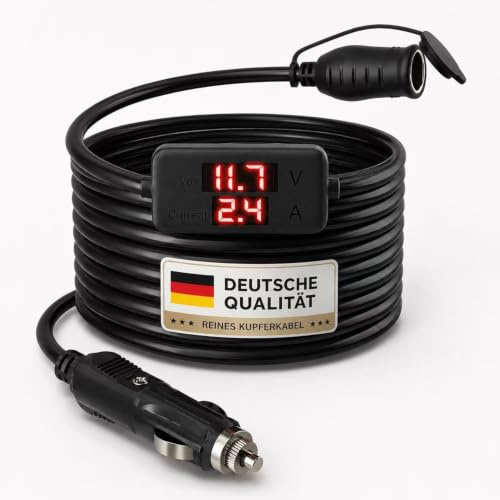 RGBer® Zigarettenanzünder 12 Volt Verlängerung Kabel,Zigarettenanzünder Verlängerung mit Batteriewächter 12v für Auto Kühlbox geeignet.