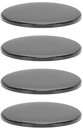 Cuifati 4 Pezzi Griglie per Altoparlanti 180mm in Acciaio Laminato a Freddo con Anello in ABS per Impianti Hi-Fi Auto Casa, Diametro Esterno 7,09 Pollici, Installazione a Incasso