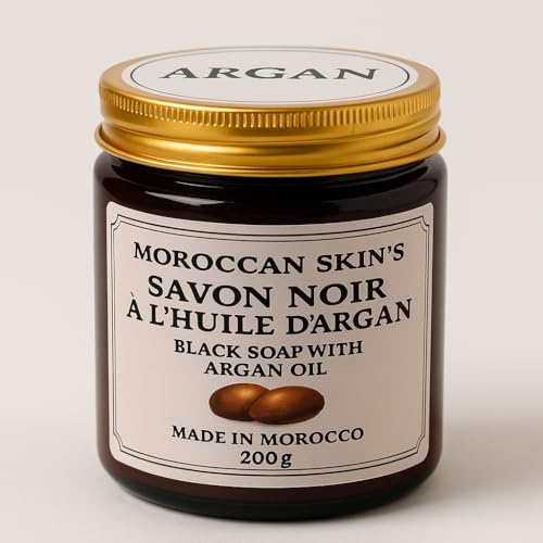 Savon Noir Marocain à l’Huile d’Argan – Exfoliant Naturel – Moroccan Skin’s – 200g