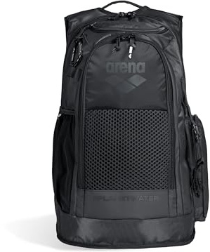 ARENA All Set Sports Swim Backpack Athletes Gym Rucksack Multisport Daypack Large Size Training Gear Equipment Bag for Teens Men Women, 45 Liters, Black