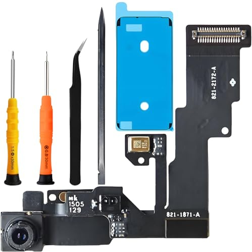 ZHUROUPU Front Facing Camera Flex Cable for iPhone 6, 1.2MP Front Camera Microphone/Proximity Light/Sensor Cable Replacement for iPhone 6 4.7inch 2014 A1549 A1586 A1589 with Back Cover Adhesive & Tool