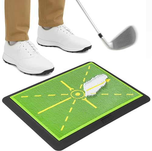 Golf Mat, Golf Swing Training Mat with Instant Feedback - 34x43cm Anti-Slip Divot Board for Indoor/Outdoor Practice | Swing Path Corrector & Muscle Memory Builder for Golfers