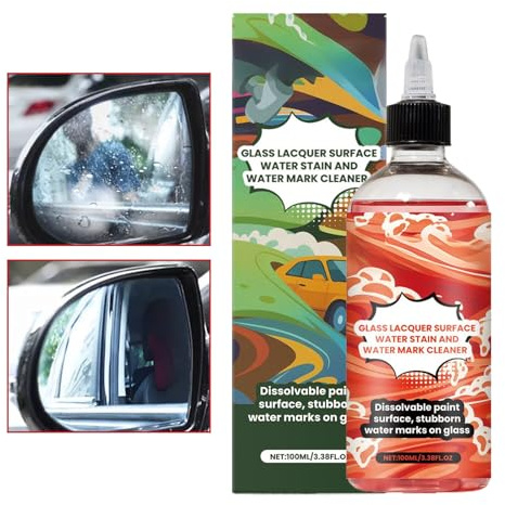 Nettoyant Liquide pour Pare Brise de Voiture, Nettoyant Verre Douche 100ml, Élimine Traces D'eau Sur Miroirs Portes De Douche Et Vitres Automobiles