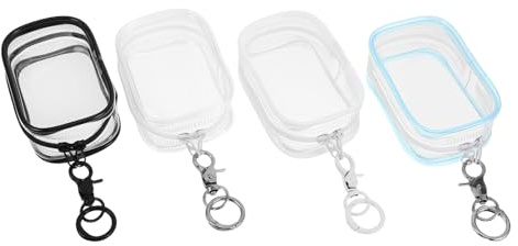FRCOLOR 4 St Transparent PVC Dockväska med Nyckelring Bärbar Hängande Förvaringsväska för Plyschdockor och Samlarfigurer Stabil för Utomhusbruk Överblick och Snabb Åtkomst
