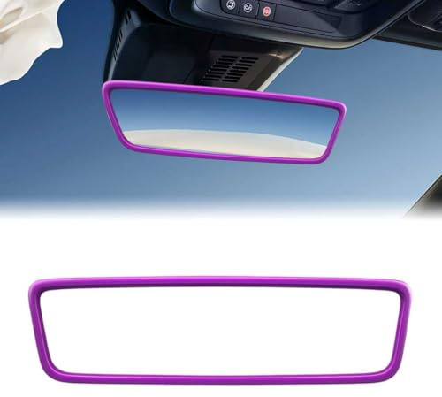 Rückspiegelabdeckung,Silikon-Autospiegelabdeckung,Auto Innenspiegel Schutzrahmen,Rosa Spiegel Zubehör,Auto-Rückspiegel-Schutzrahmen,Silikon-Kfz-Spiegelrahmen, Auto Zubehör Pink (Lila)