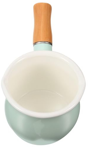 Toyvian Mini Casserole Émaillée Anti-brûlure avec Manche Long pour Lait Beurre Sauces Compatible Plaques Électriques Induction Céramique Soupe Lait Chaud Aliments Couleur Aléatoire