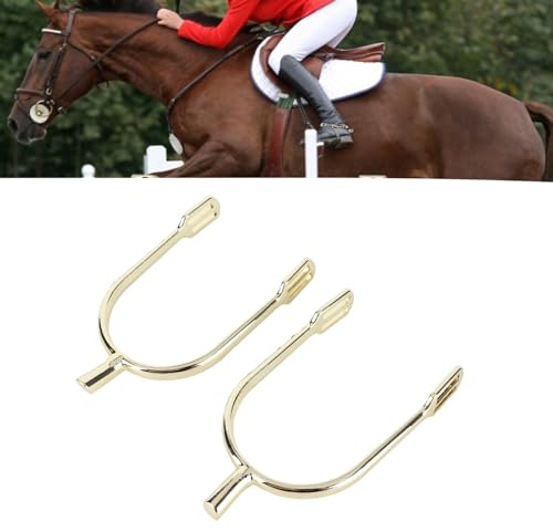 Phefop Reitsporen für Damen, Verchromte Reitsporen aus Zinklegierung Zum Reiten, Schmales Design Im Westlichen Englischen Stil, Anfängerfreundliche Reitausrüstung (Gold)