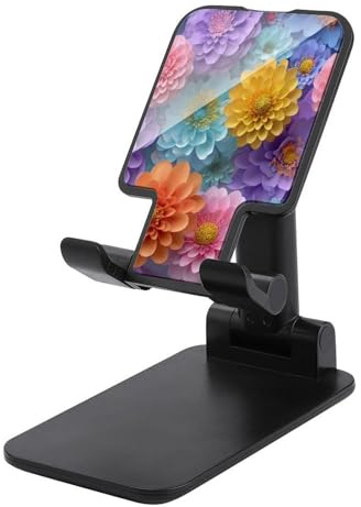 Jubonexis Colorful Paper-cut Flowers Cell Phone Stand Foldable Adjustable Phone Stand for Desk