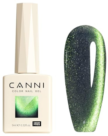 CANNI Vernis à Ongles Gel Semi Permanent Pailleté Cat Eyes Magnétique Galaxie rouge scintillante Glitter Nail Polish Soak off Manucure 8043