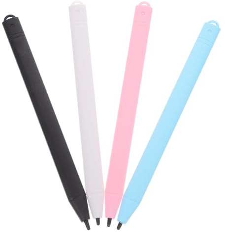 Lurrose Set di 4 Penne per Scrivere su Tablet Lcd Impugnatura Comoda e Alta Precisione per Disegno, Penne di Ricambio in Plastica per Lavagne Digitali e Bambini
