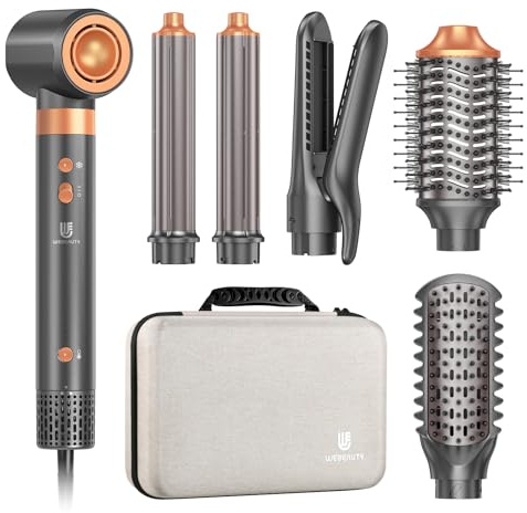 webeauty 7 i 1 Airstyler hårstyler set locktång hårtork med varmluftsborste