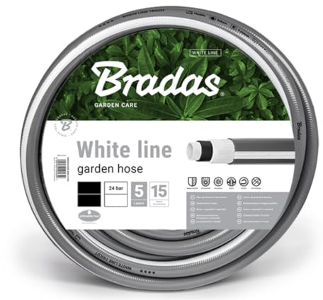 Bradas WL3/430 Tuyau d'arrosage 5 Couches White Line, 30 m, 3/4 , Gris, 20 x 20 x 10 cm