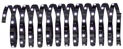 Paulmann 702.53 Function YourLED ECO Stripe 5m RGB 18W 12V Niedervolt DC Schwarz 70253 Lichtband Lichtstreifen Lichtschlauch, Schwarz, 500 x 10.5 x 0.25 cm