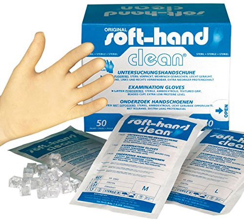 Soft della mano 00368817 Clean Guanti, vendute a coppia, Sterile, L (Confezione da 100 pezzi)
