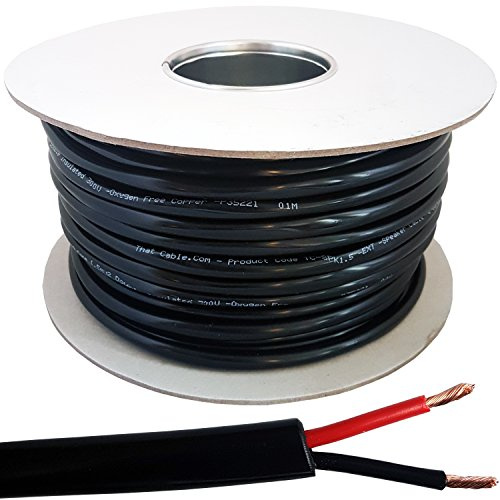 Outdoor Rated OXYGEN FREE COPPER (OFC) Speaker Cable Wire *1.5mm²* 2 Core, Double Insulated, Gel Filled Stranded Flex Reel – Perfect for Low Impedance Hi-Fi & 100V Speakers, Amps / Amplifiers (50m)