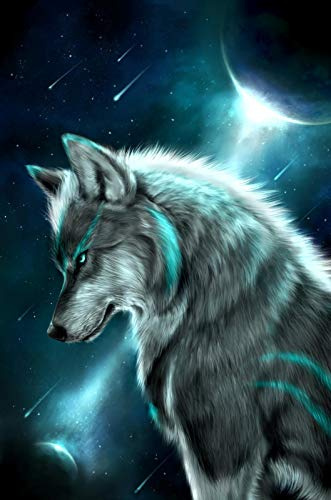WYTTT Puzzle 1000 Teile Landschaft Erwachsene Puzzle Holzpuzzle 3D Klassisches Puzzle Wolf Und Planet DIY Moderne Kunst Hauptdekor,75X50Cm
