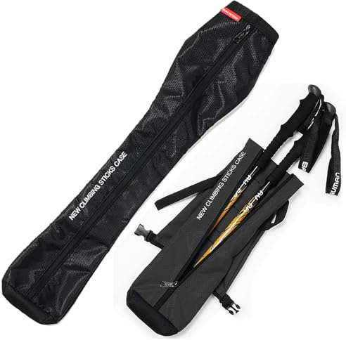 Chris.W Portable Trekking Pole Carrying Bag Storage Bag Pouch with Zipper for Walking Stick Hiking Poles Travel Case(Black)