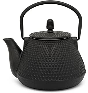 kleine schwarze genoppte gusseiserne Asia Teekanne 0.8 Liter
