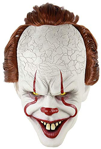 Pennywise Scary Clown Latex Mask Joker Scary Creepy Halloween Costume Props Face Mask for Adults