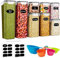 Baozun Set 8 Pezzi Contenitori Alimentari Per Cereali, Barattoli ermetici per alimenti, Senza BPA,Utilizzato per la Conservazione di Pasta, Cereali, Muesli, Farina, Spaghetti (2.8L+2L+1.4L+0.8L)