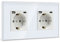 BSEED USB Steckdose Doppel Weiß Schuko Steckdose mit USB Anschluss (Max. 2.1A) Typ C Port Unterputz Steckdose Glas Schutzkontakt-Steckdose Ladegerät für Handys, Laptops etc